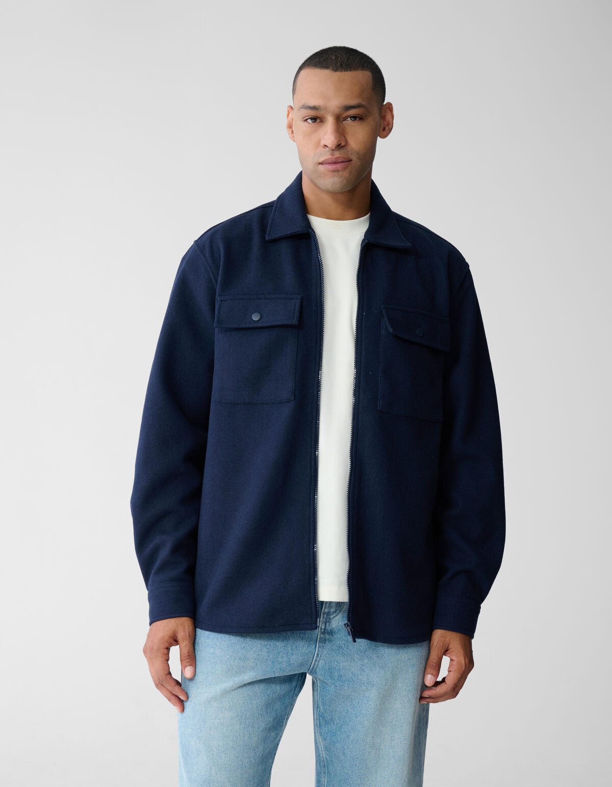 Soft Zip Overshirt Donkerblauw SHOEBY MEN