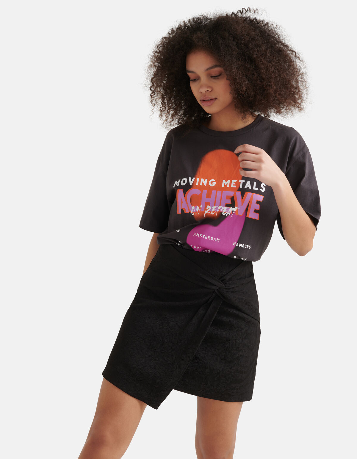 Zebra Jacquard Rok Zwart SHOEBY WOMEN