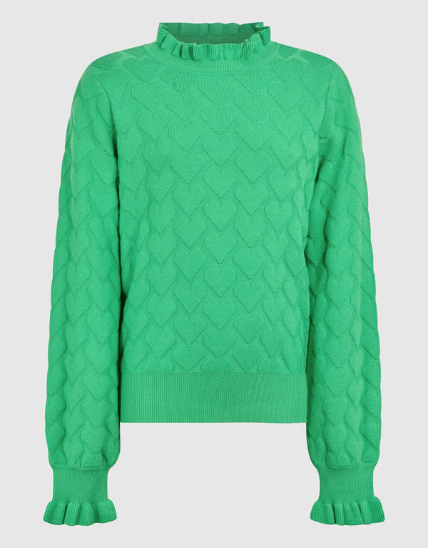 Heart Knit Top Groen SHOEBY GIRLS