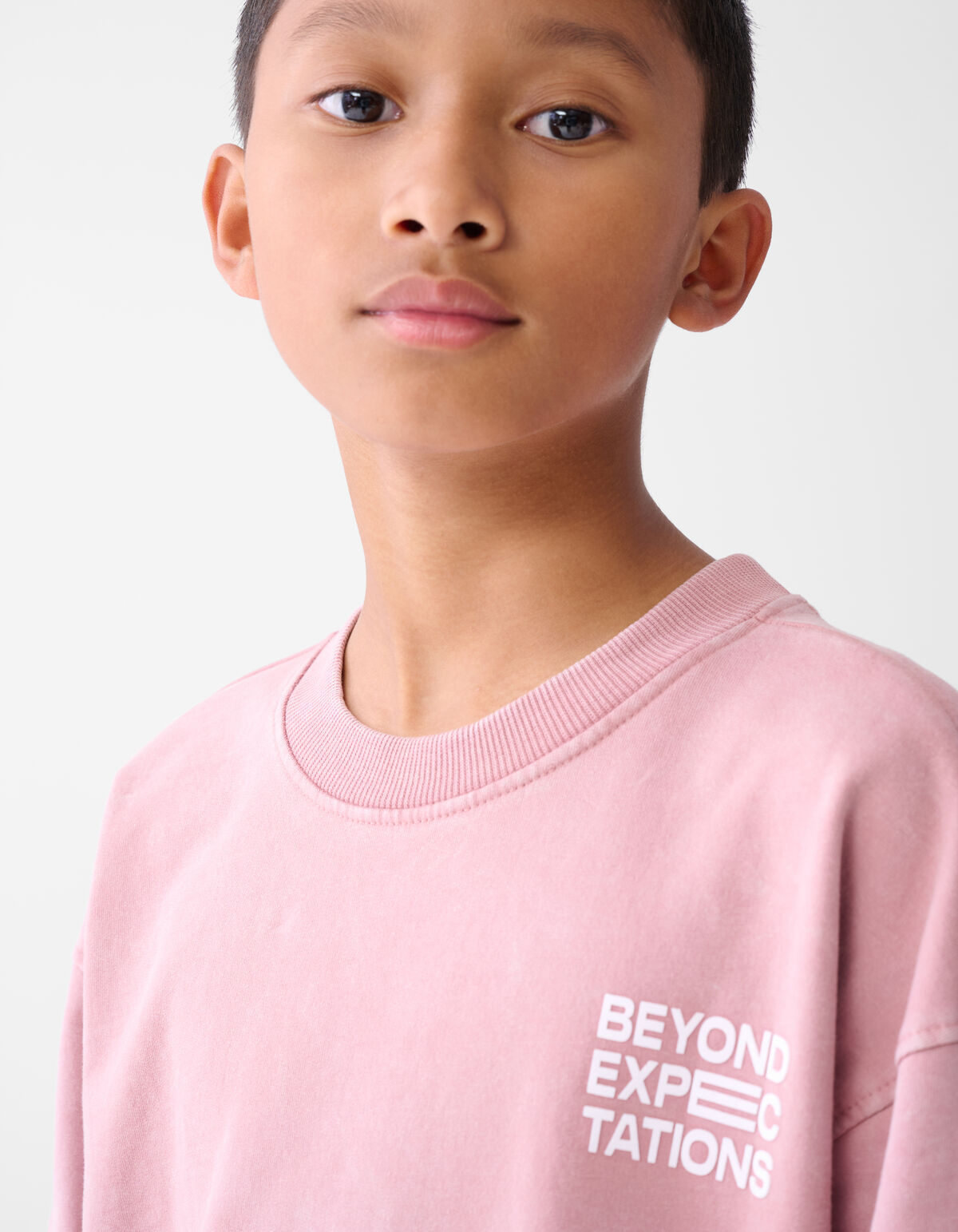 Washed Artwork Sweater Donkerroze SHOEBY BOYS