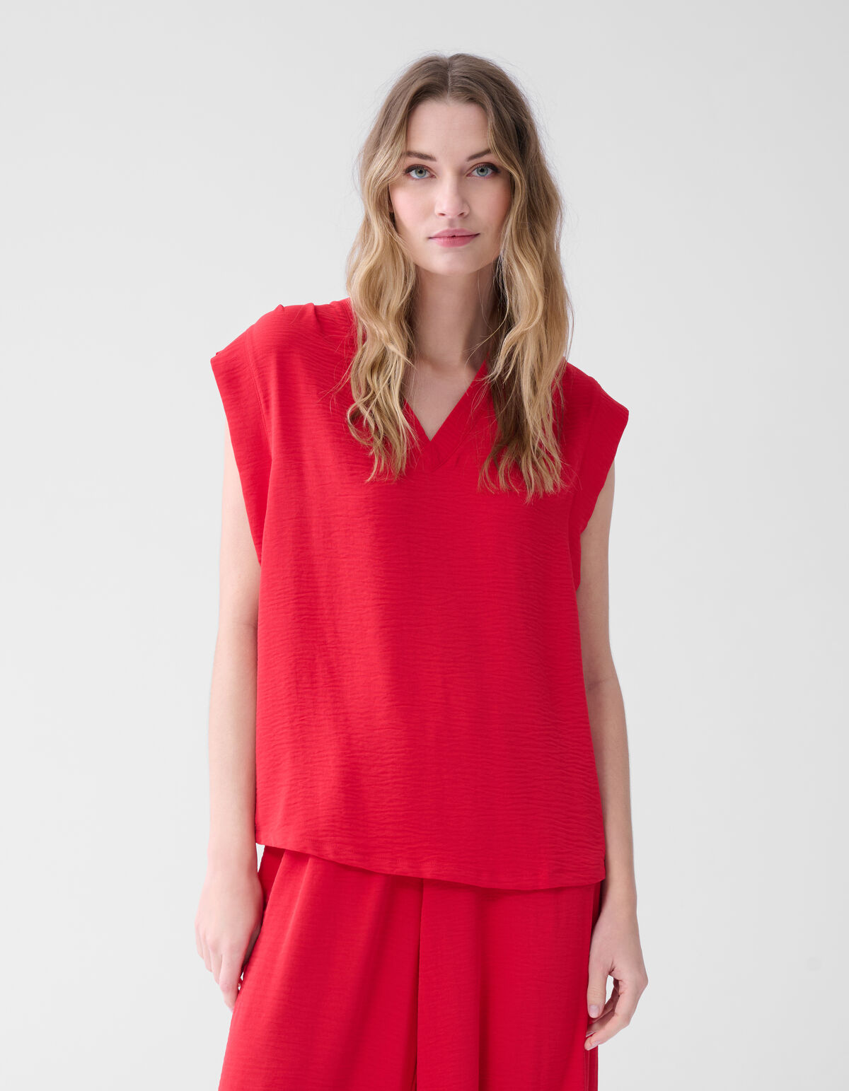 V-hals Top Rood SHOEBY WOMEN