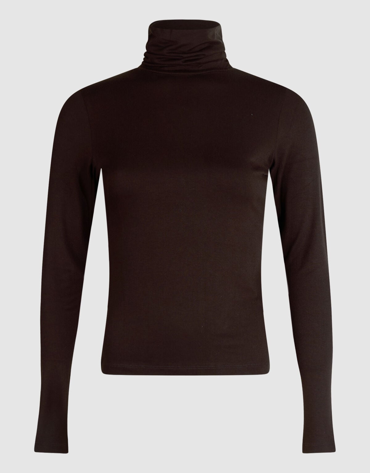 Col Neck Longsleeve Donkerbruin SHOEBY WOMEN