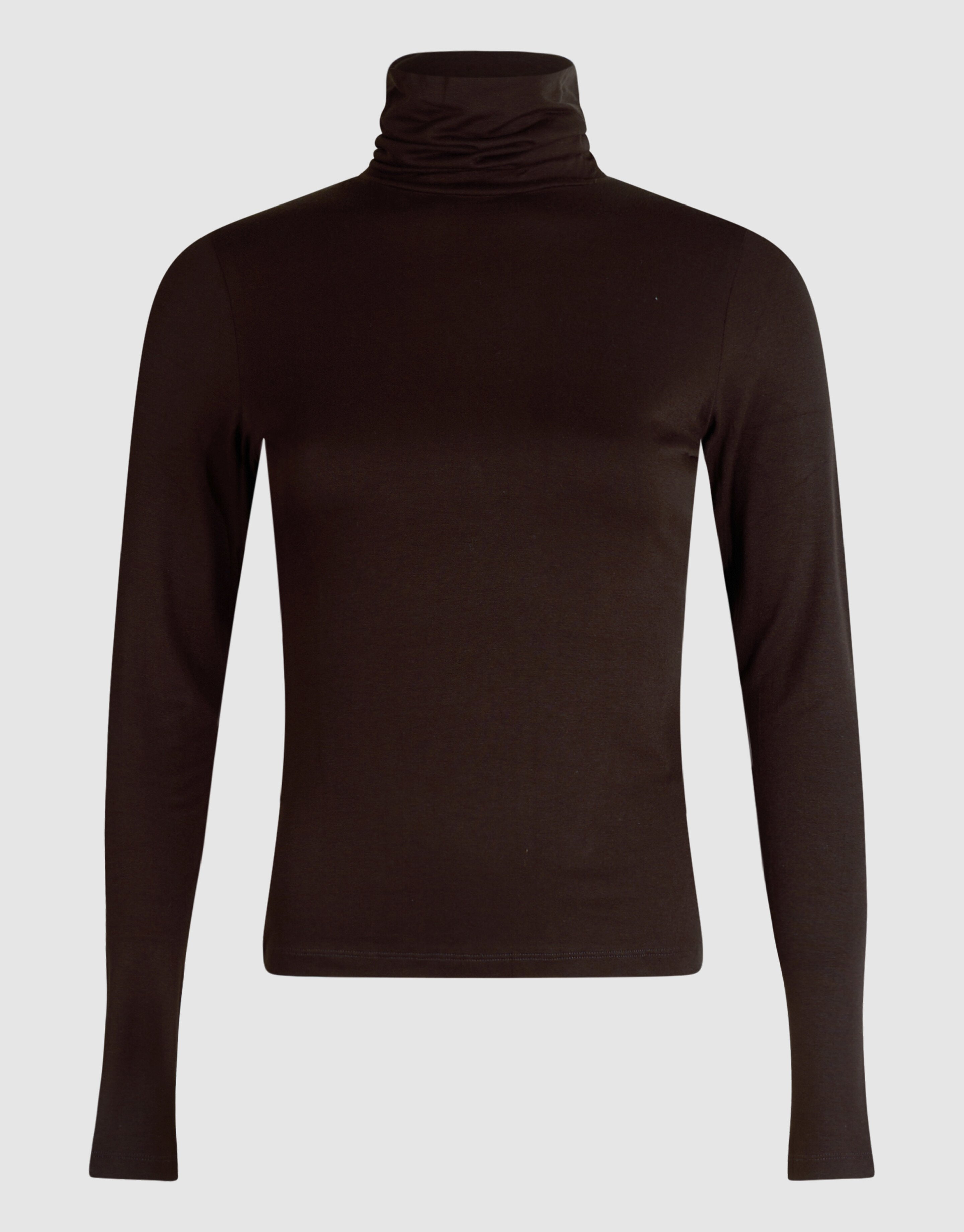 Col Neck Longsleeve Donkerbruin SHOEBY WOMEN
