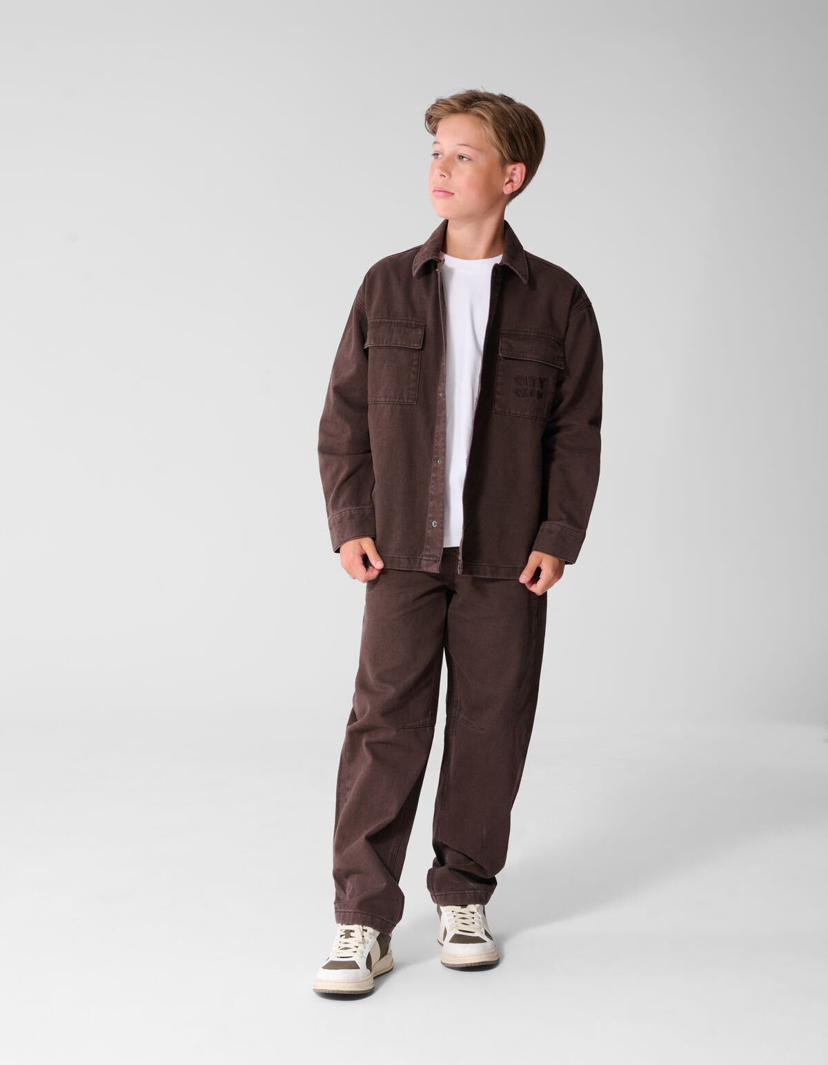 Oversized Denim Overshirt Donkerbruin SHOEBY BOYS