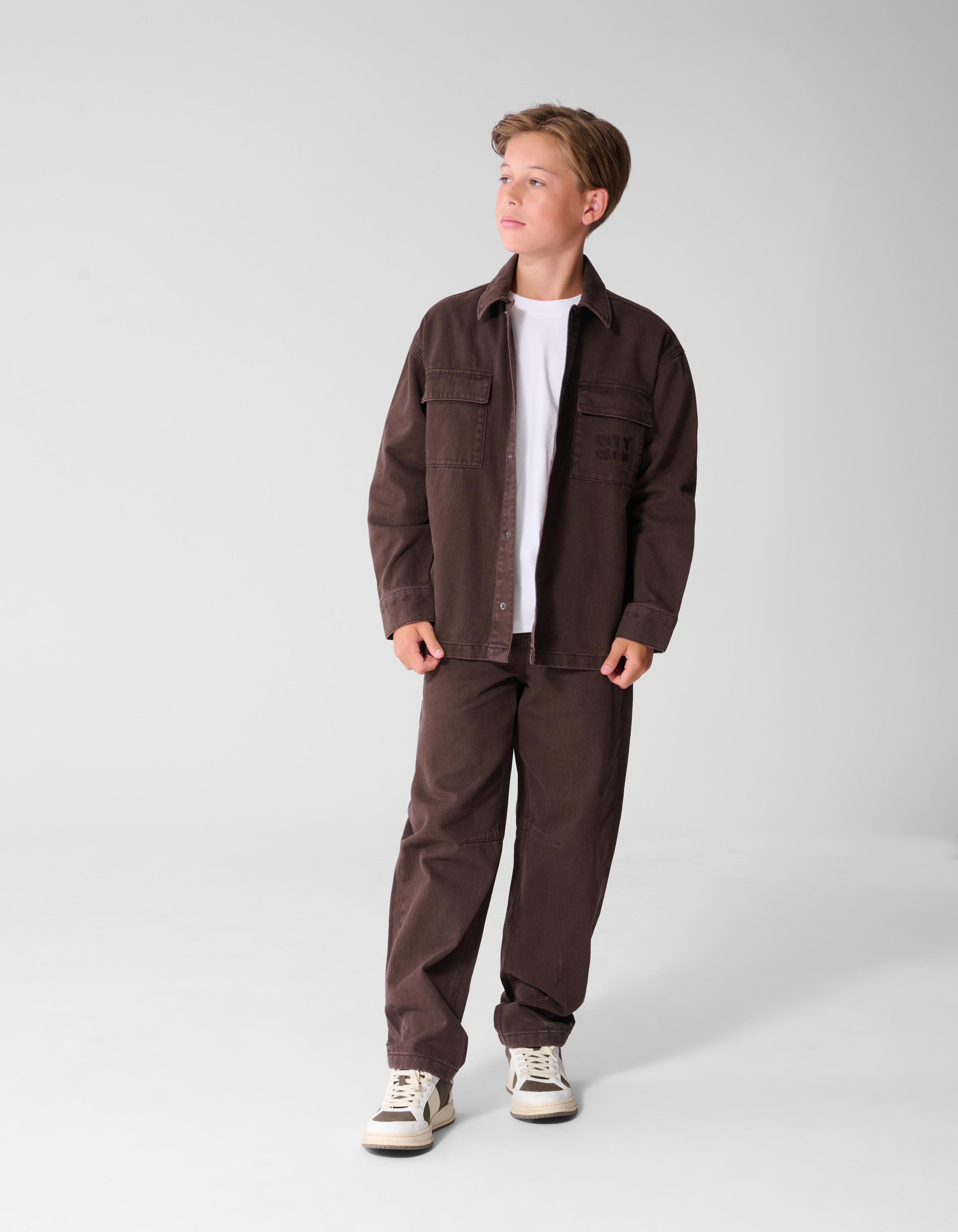 Oversized Denim Overshirt Donkerbruin SHOEBY BOYS