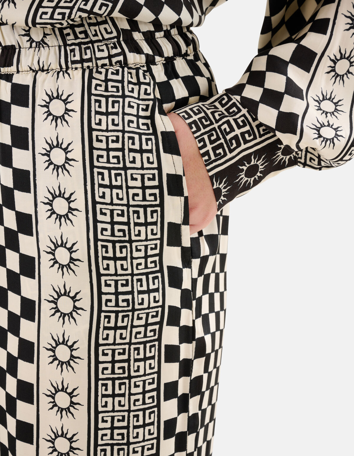 Printed Broek Zwart/Gebroken Wit SHOEBY WOMEN