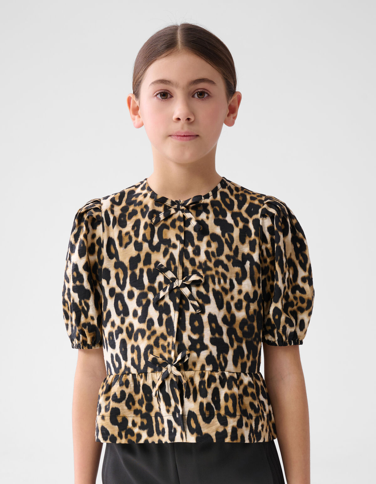Leopard Strik Top Bruin SHOEBY GIRLS