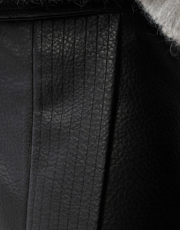 Vegan Leren Overlap Rok Zwart SHOEBY WOMEN