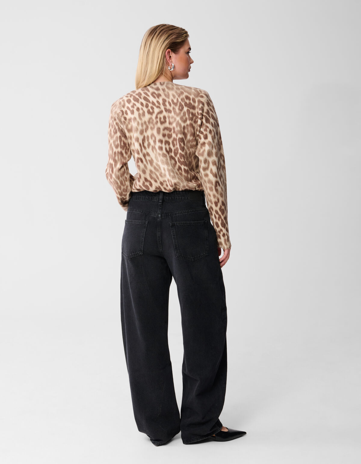 Leopard Artwork Gebreide Trui Zand SHOEBY WOMEN