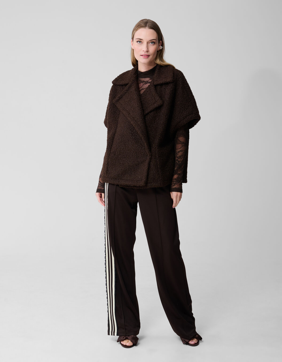 Oversized Teddy Gilet Donkerbruin SHOEBY WOMEN