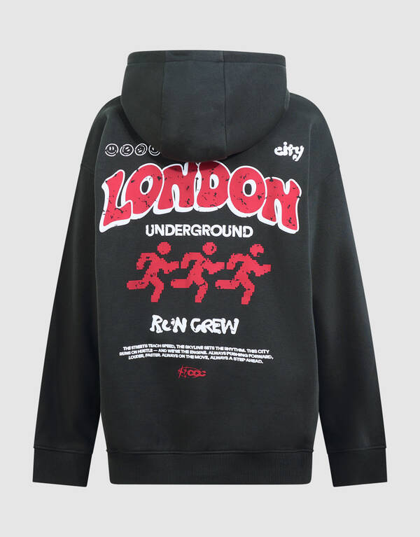 Oversized Run Hoodie Donkergrijs SHOEBY BOYS