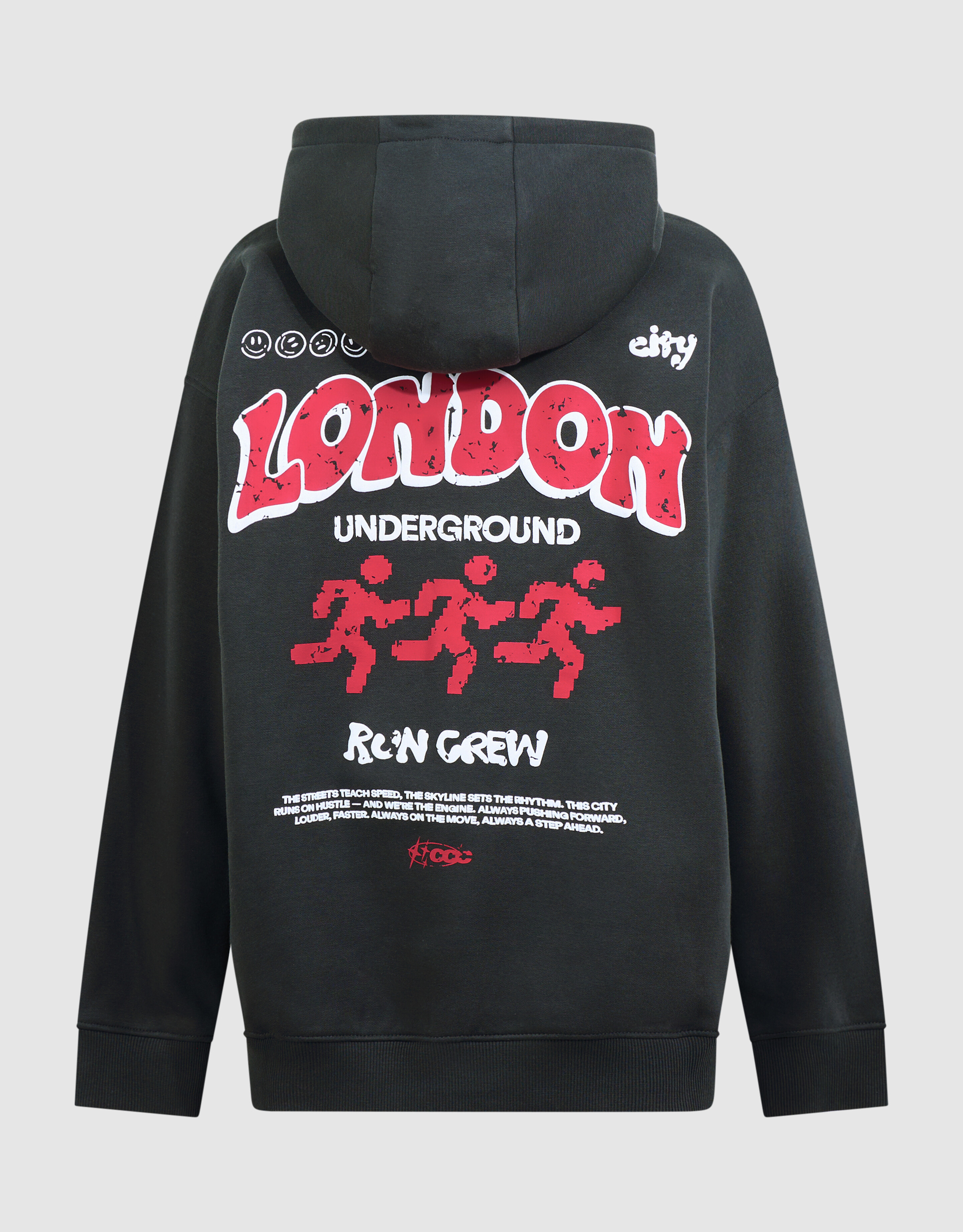 Oversized Run Hoodie Donkergrijs SHOEBY BOYS