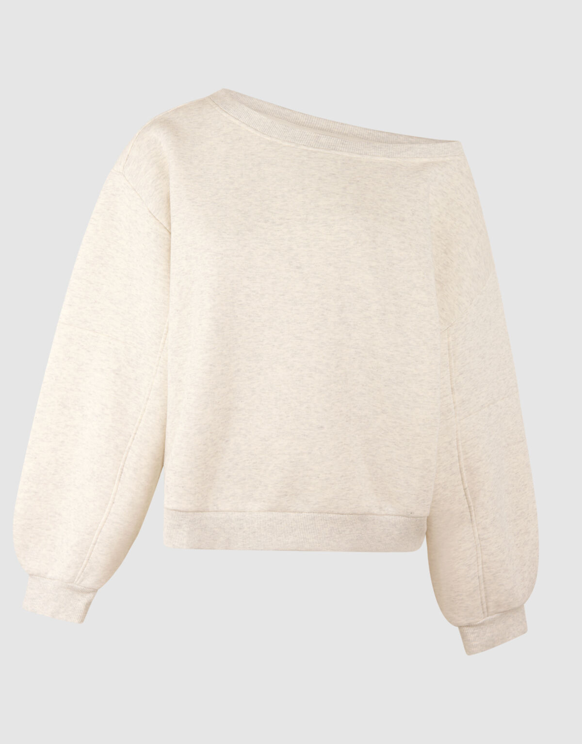 Oversized One Shoulder Sweater Lichtgrijs SHOEBY WOMEN