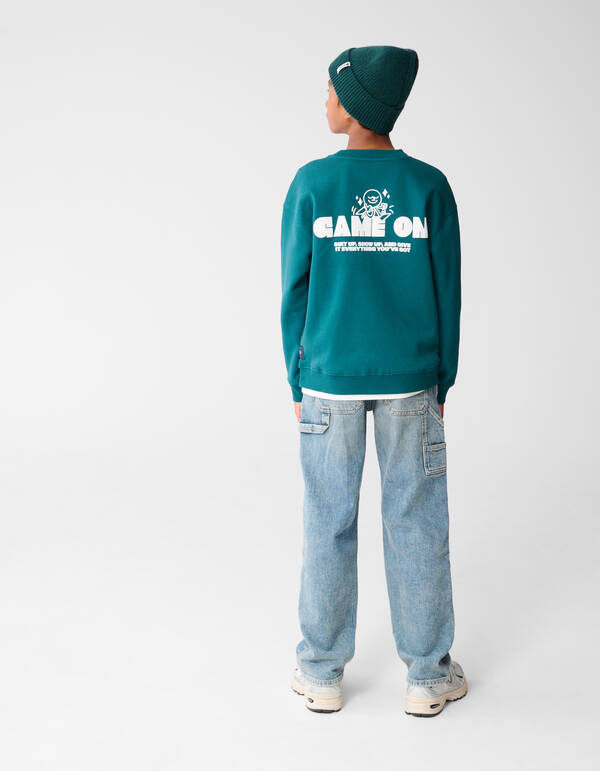Game On Artwork Sweater Donkergroen SHOEBY BOYS