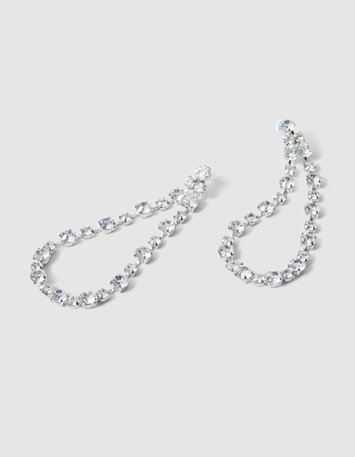 Strass Druppel Oorbellen Zilver By Monica SHOEBY ACCESSOIRES