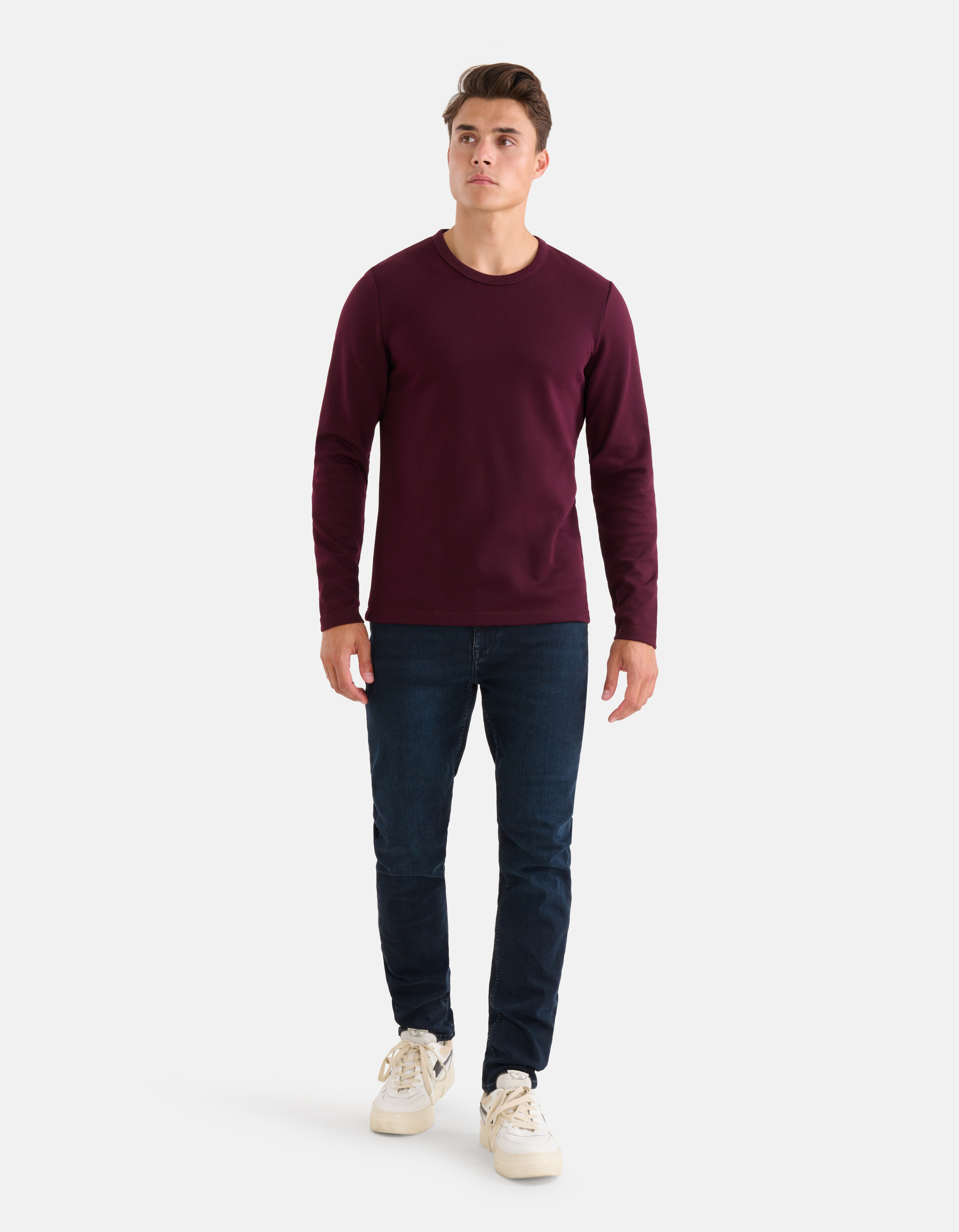 Structuur T-shirt Bordeaux SHOEBY MEN