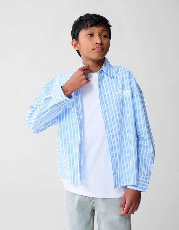 Stripe Artwork Overhemd Lichtblauw SHOEBY BOYS