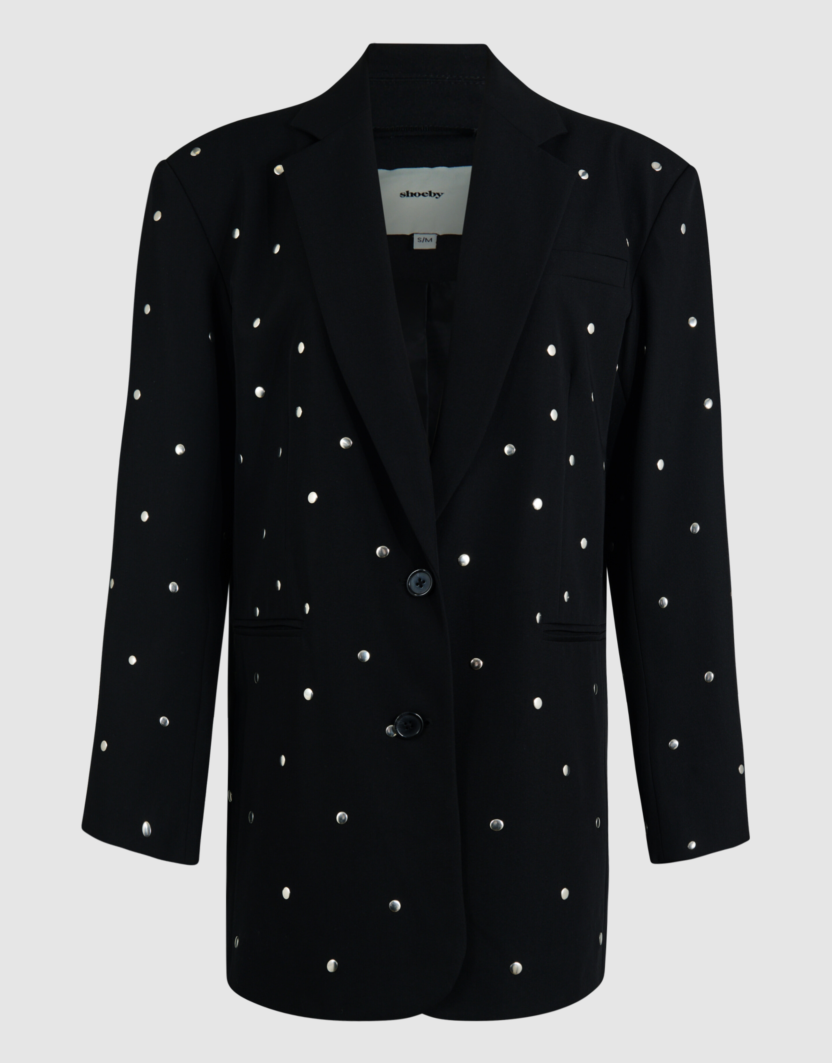 Oversized Studs Blazer Zwart SHOEBY WOMEN