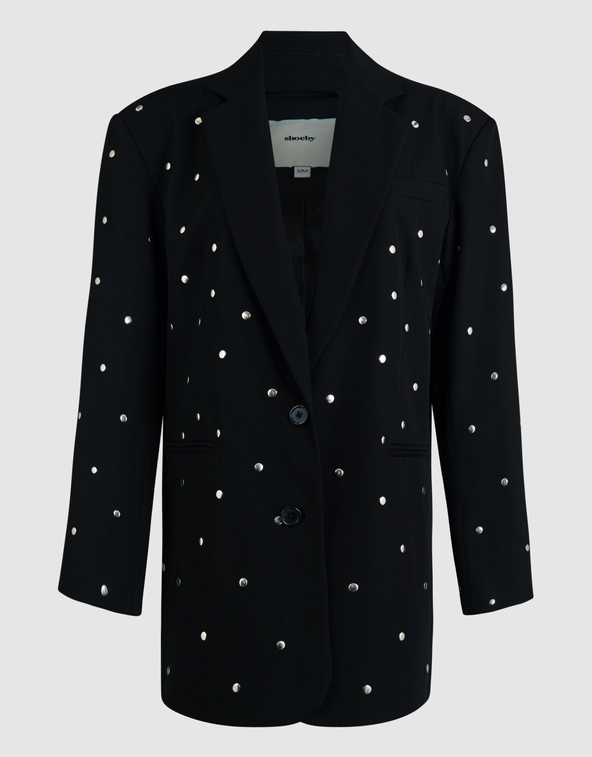 Oversized Studs Blazer Zwart SHOEBY WOMEN