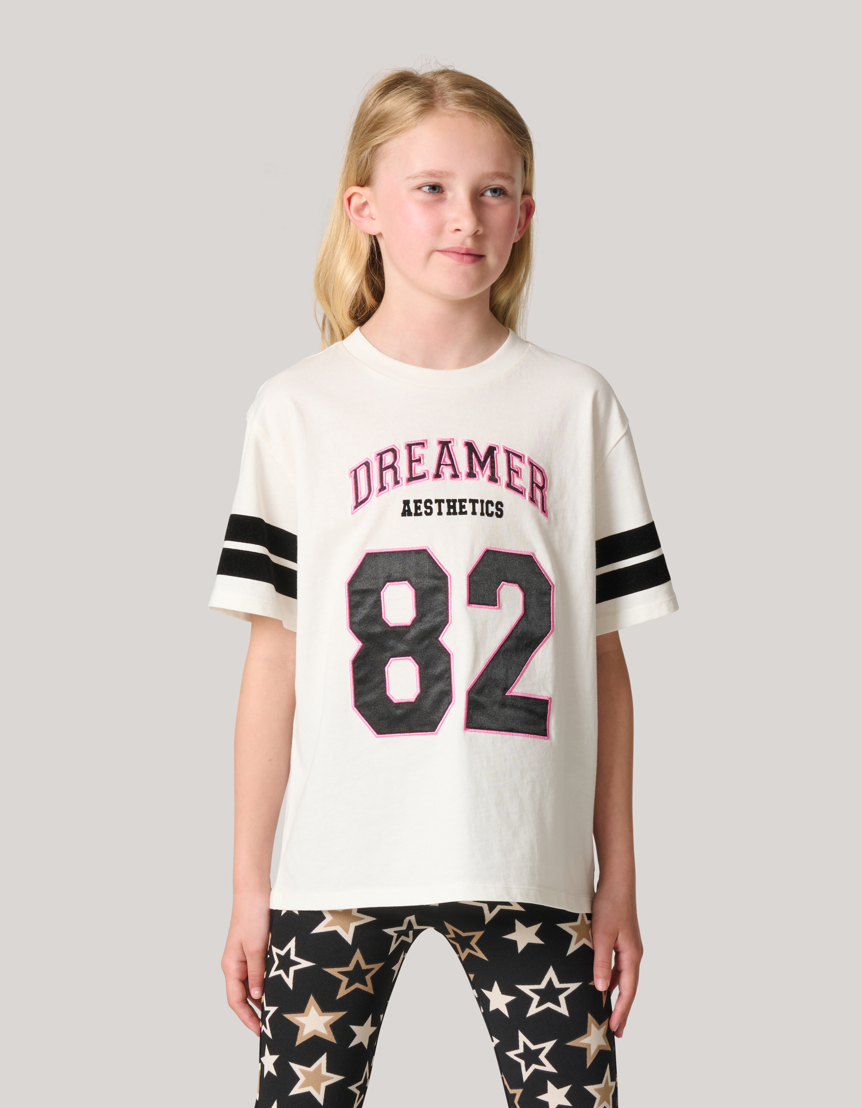Varsity T-shirt Gebroken Wit SHOEBY GIRLS