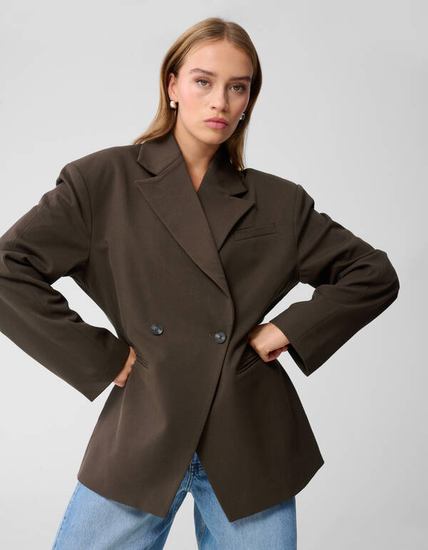 Getaillerde Blazer Donkerbruin By Monica SHOEBY WOMEN