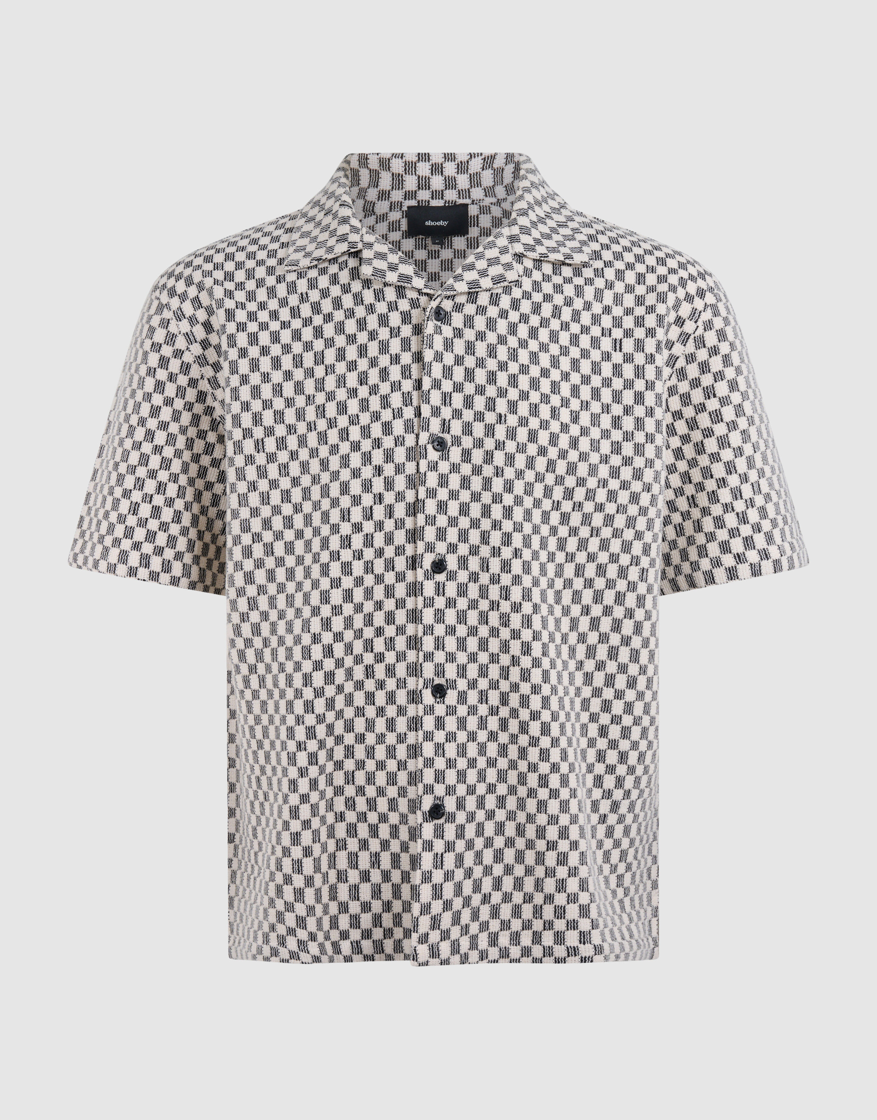 Jacquard Blok Overshirt Zwart SHOEBY MEN