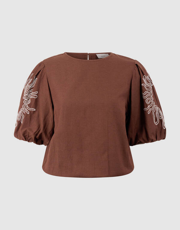 Embroidery Cropped Top Bruin SHOEBY WOMEN