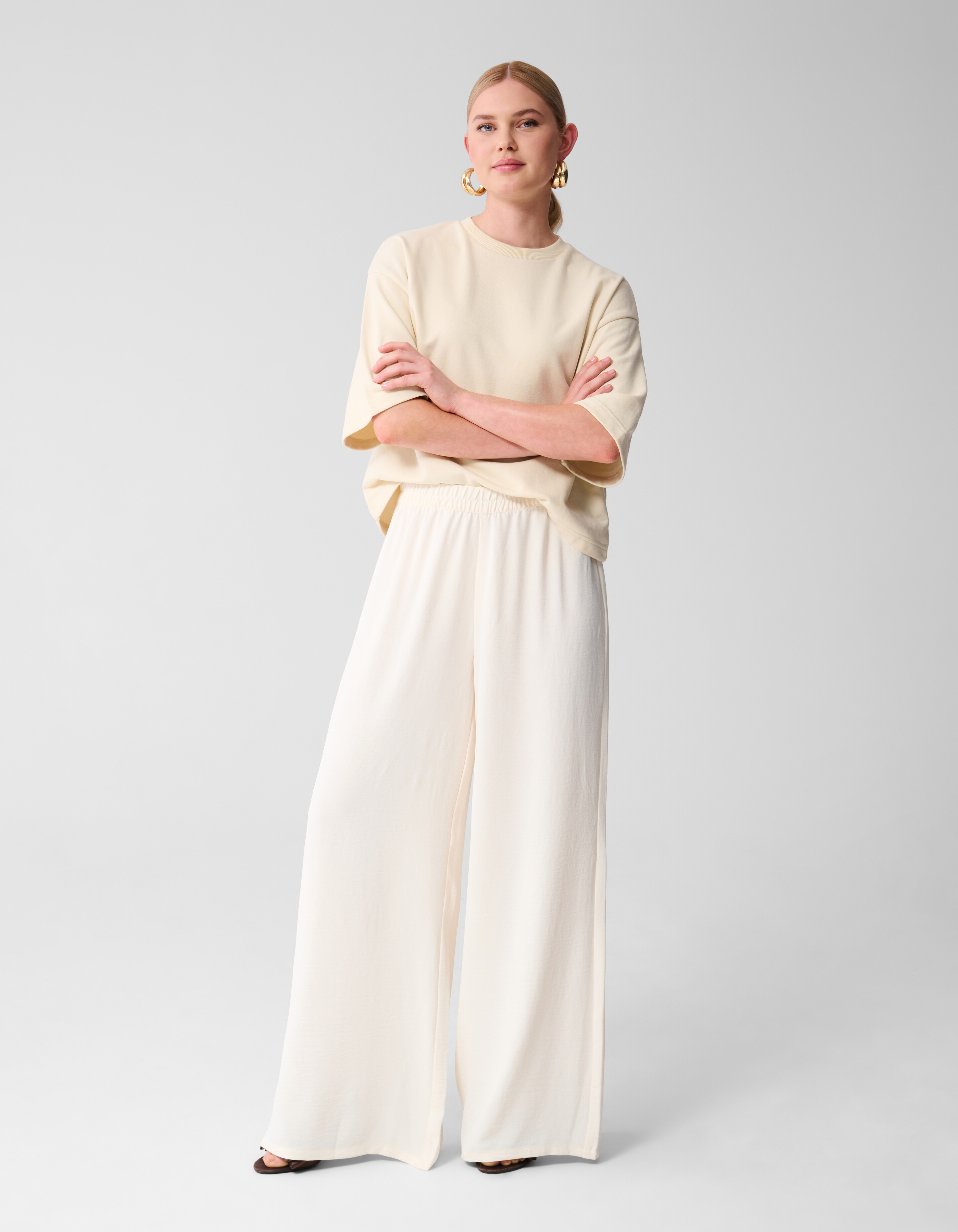 Twist Wide Leg Broek Gebroken Wit SHOEBY WOMEN