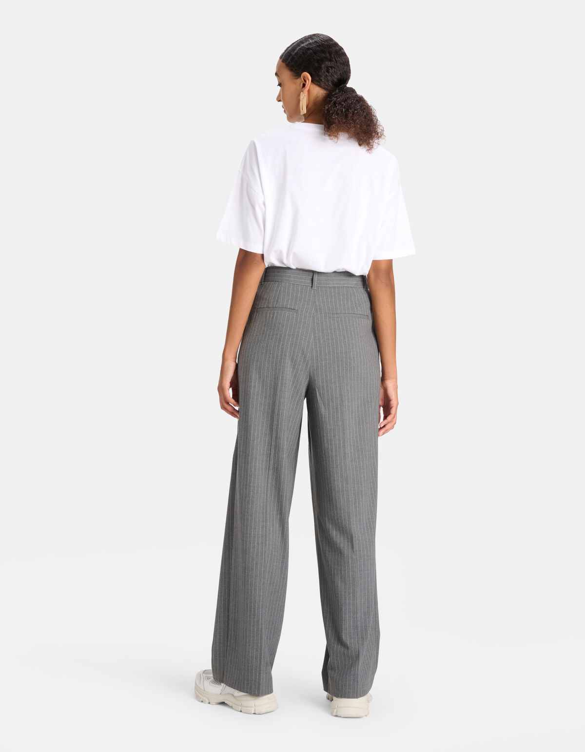 Loose Fit Pinstripe Pantalon Antraciet SHOEBY WOMEN