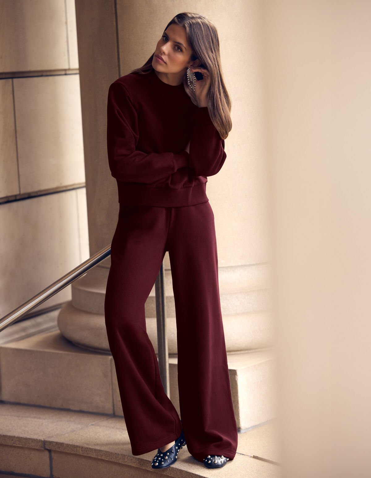 Big Shoulder Sweater Donkerrood SHOEBY WOMEN