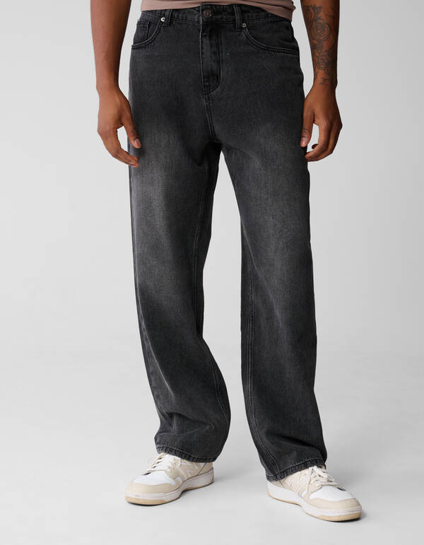 Baggy Fit Jeans Donkergrijs L33 SHOEBY MEN