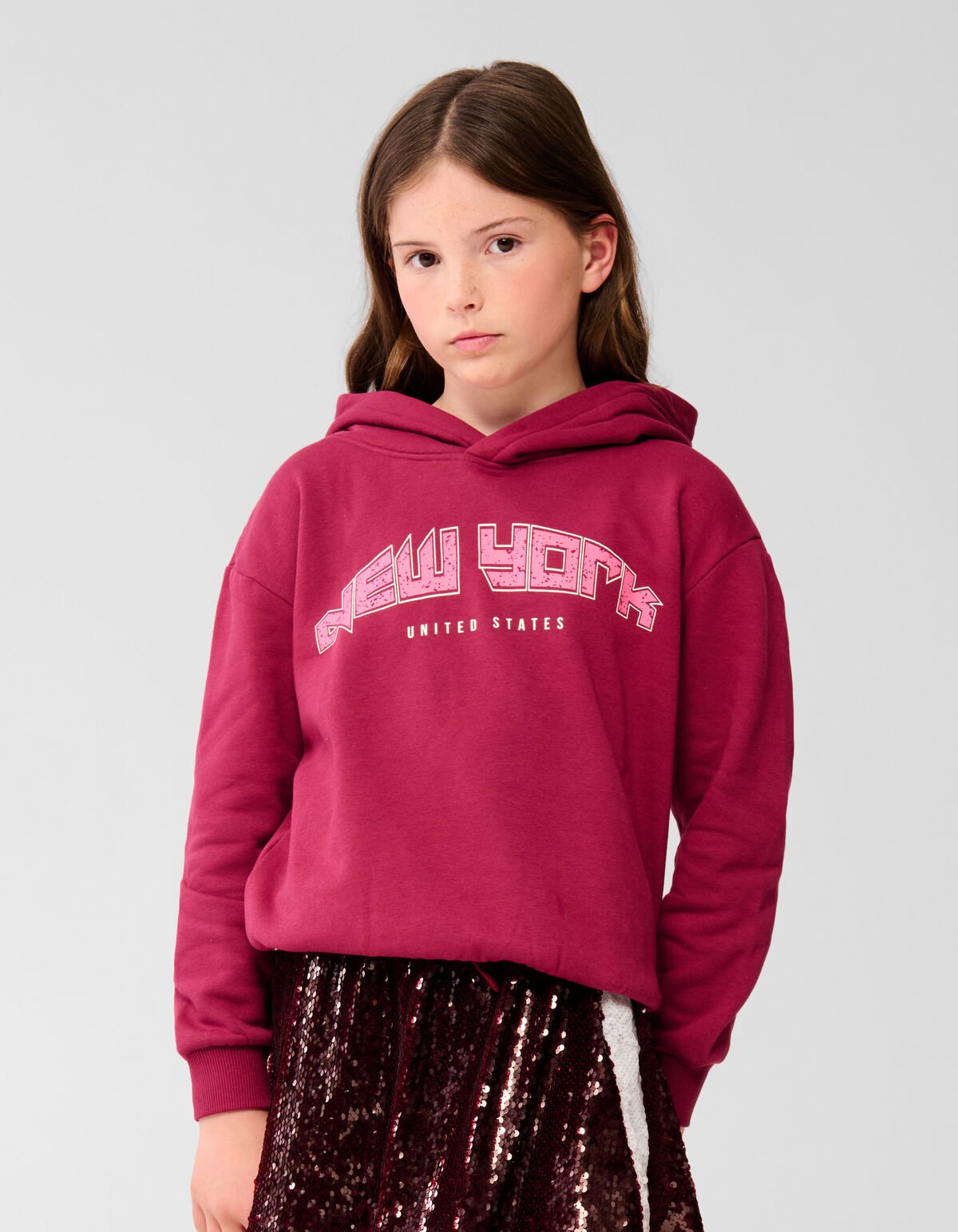 New York Artwork Hoodie Donkerrood SHOEBY GIRLS