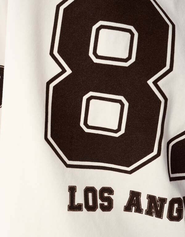 Oversized Varsity T-shirt Wit SHOEBY WOMEN