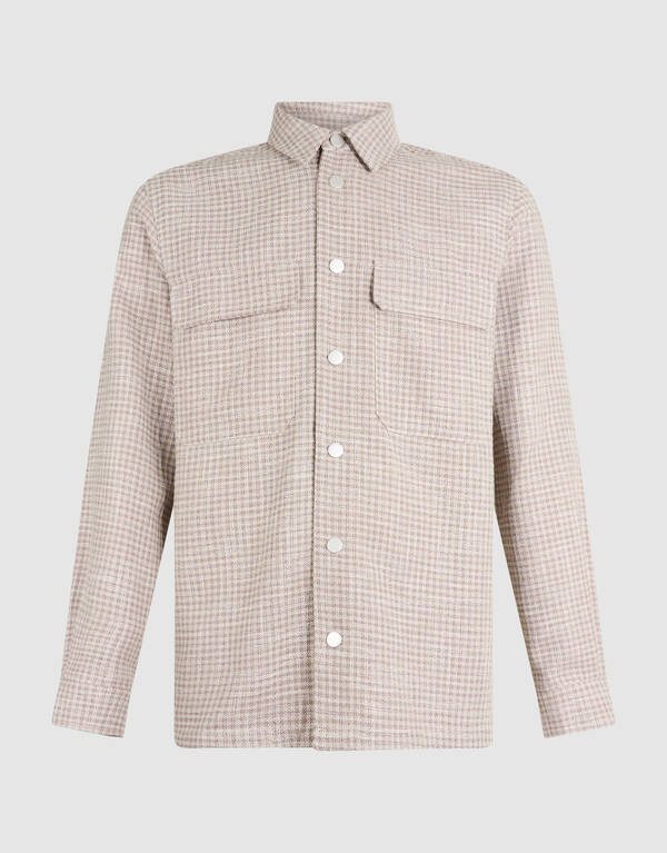Melange Check Overshirt Zand SHOEBY MEN