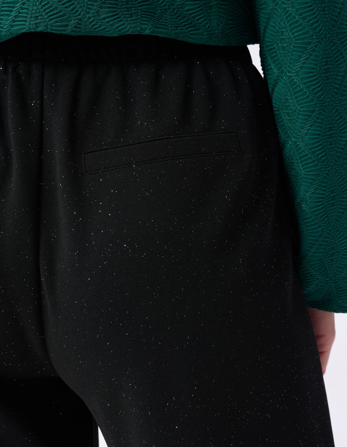 Glitter Wide Leg Broek Zwart SHOEBY WOMEN