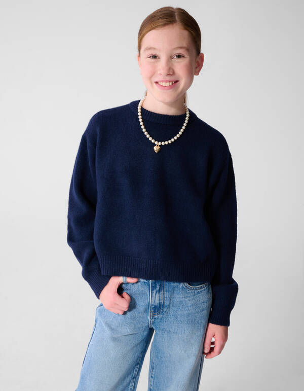 Strik Gebreide Trui Donkerblauw SHOEBY GIRLS