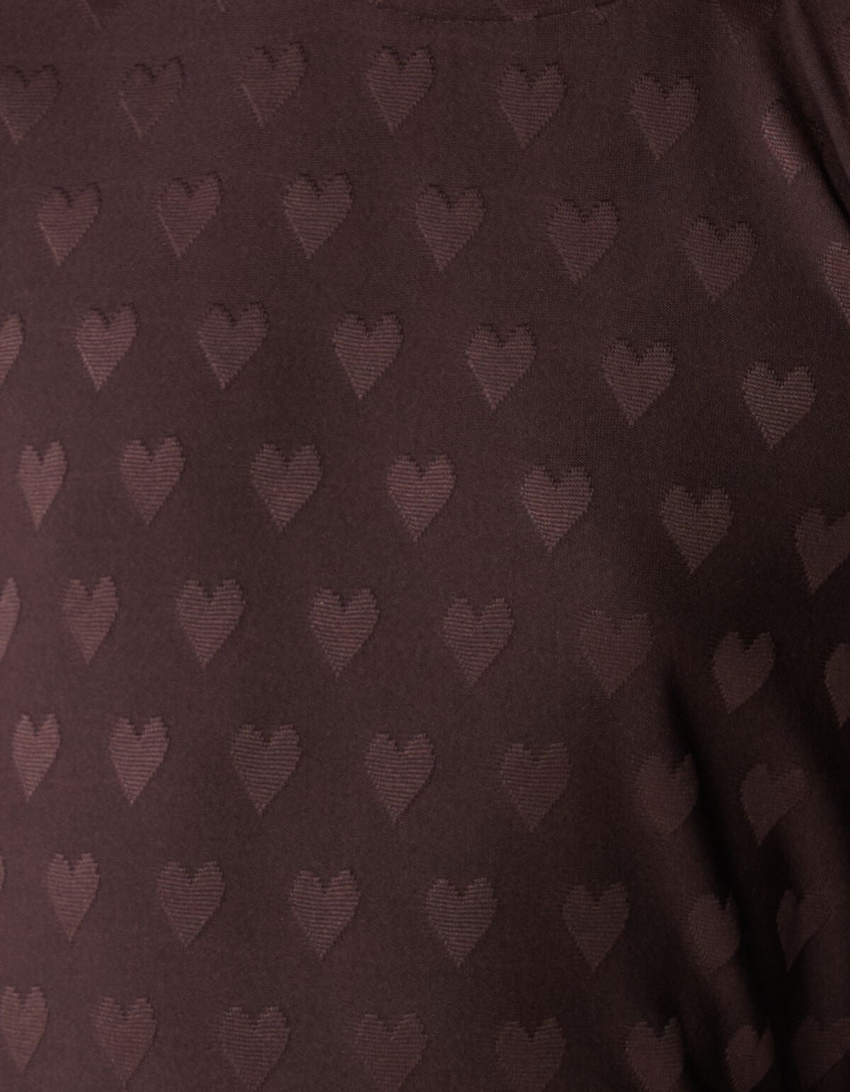 Heart Printed Longsleeve Top Donkerbruin SHOEBY GIRLS