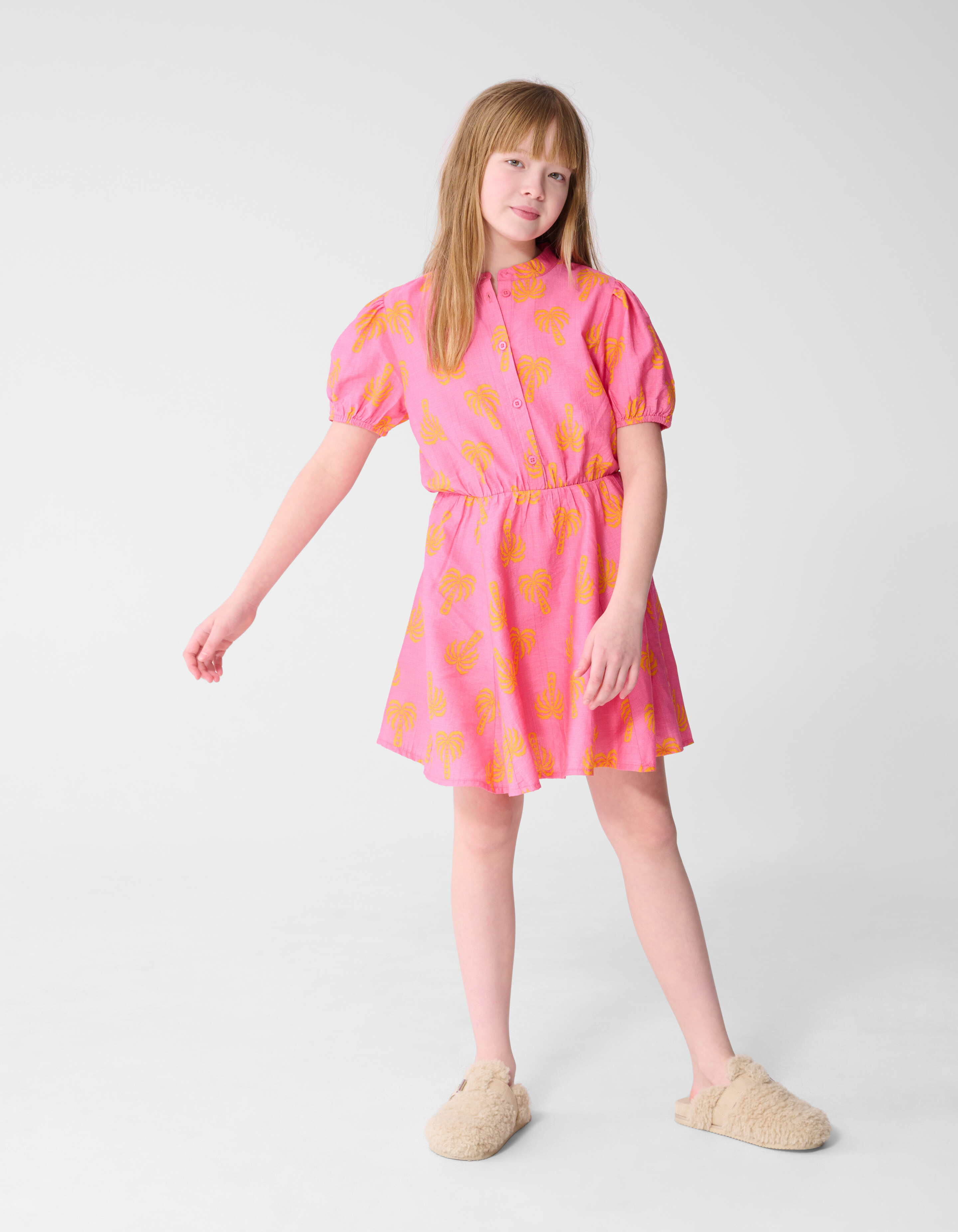 Palm Print Mini Jurk Roze SHOEBY GIRLS