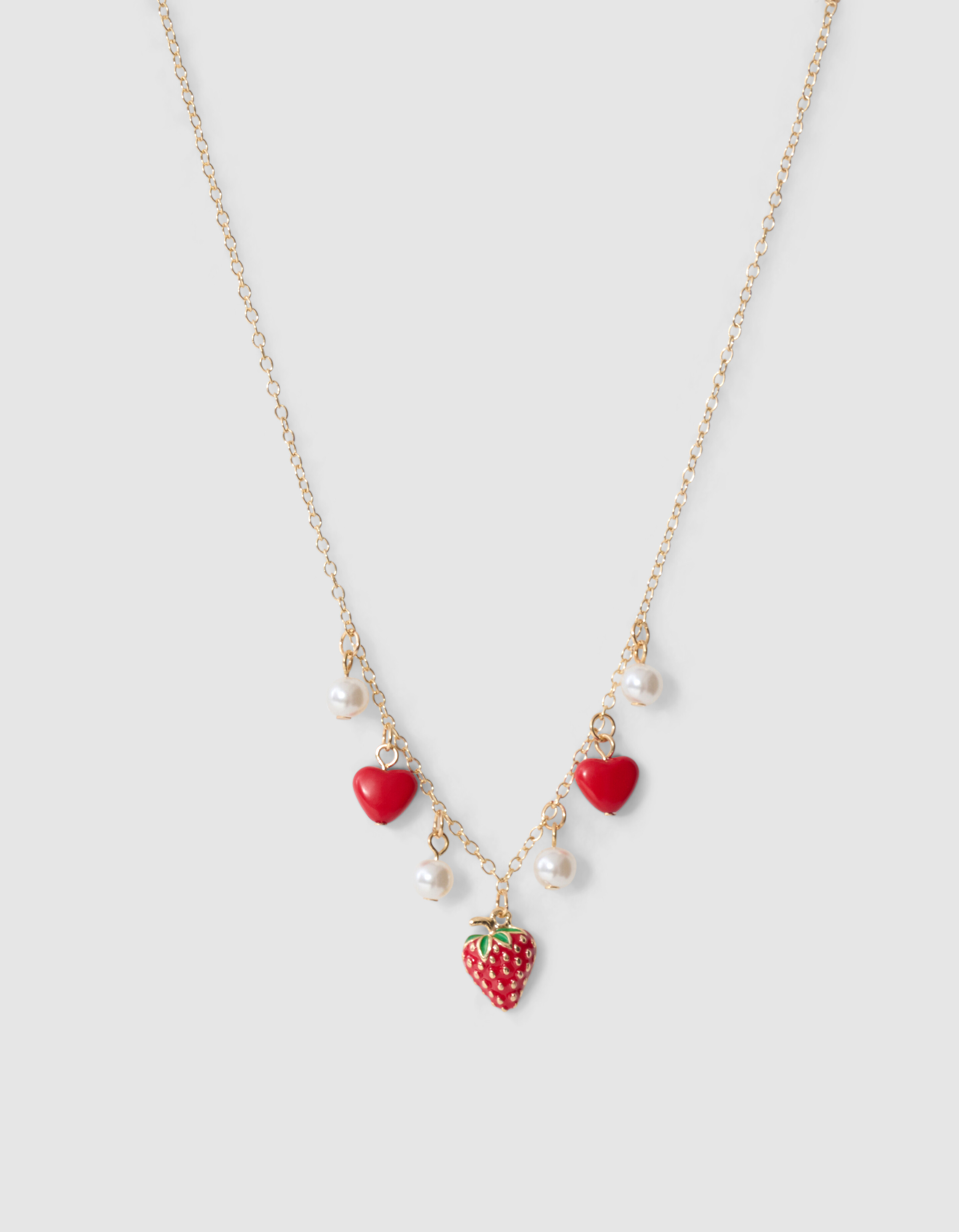 Strawberry Charm Ketting Goud SHOEBY ACCESSOIRES