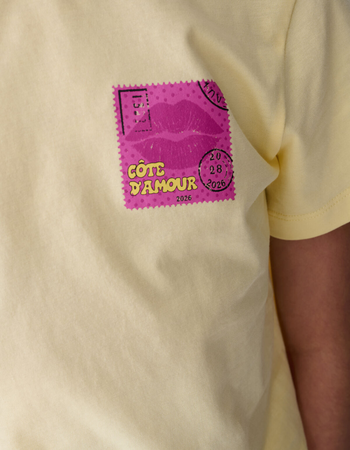 Poststamp Artwork T-shirt Lichtgeel SHOEBY GIRLS