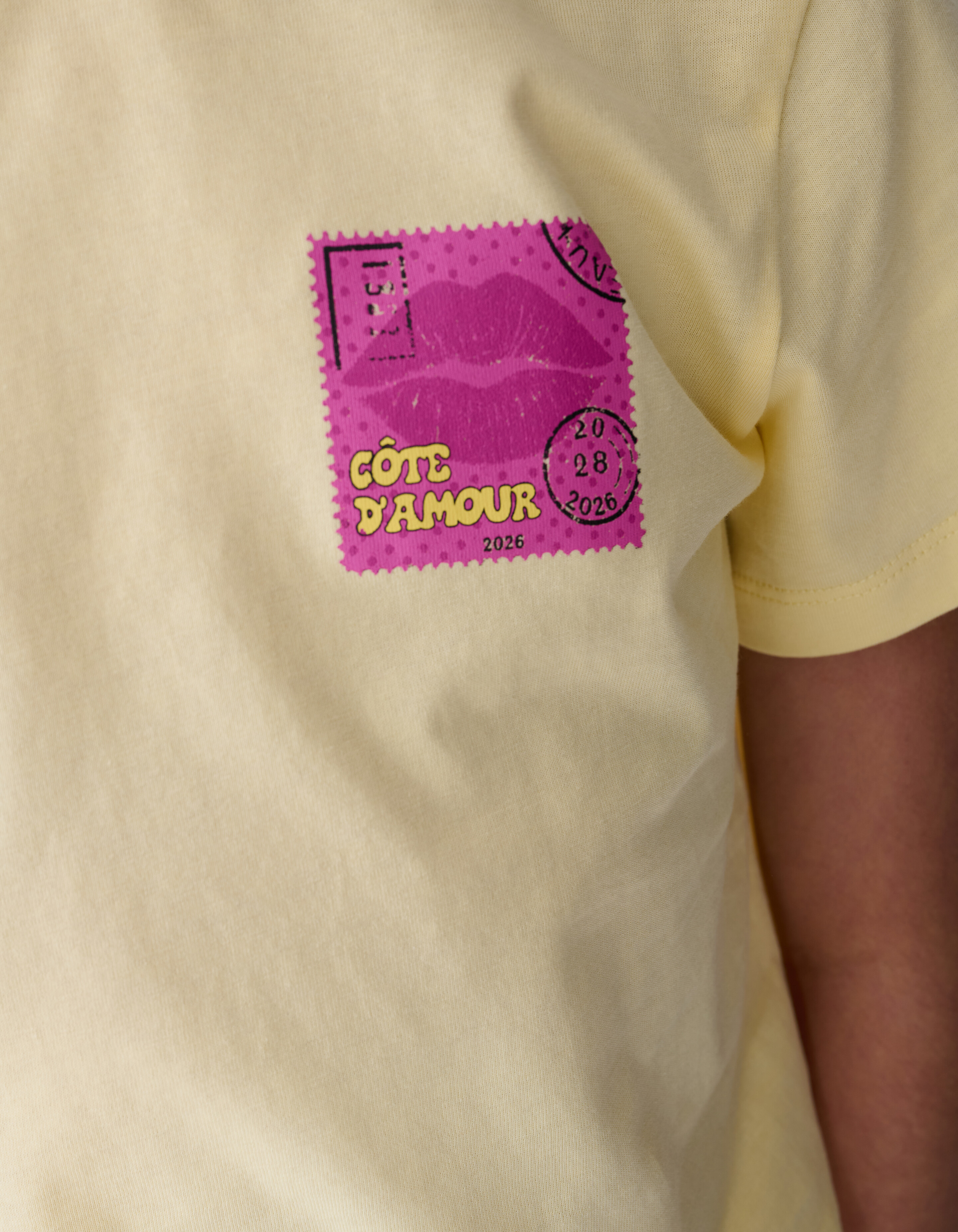 Poststamp Artwork T-shirt Lichtgeel SHOEBY GIRLS