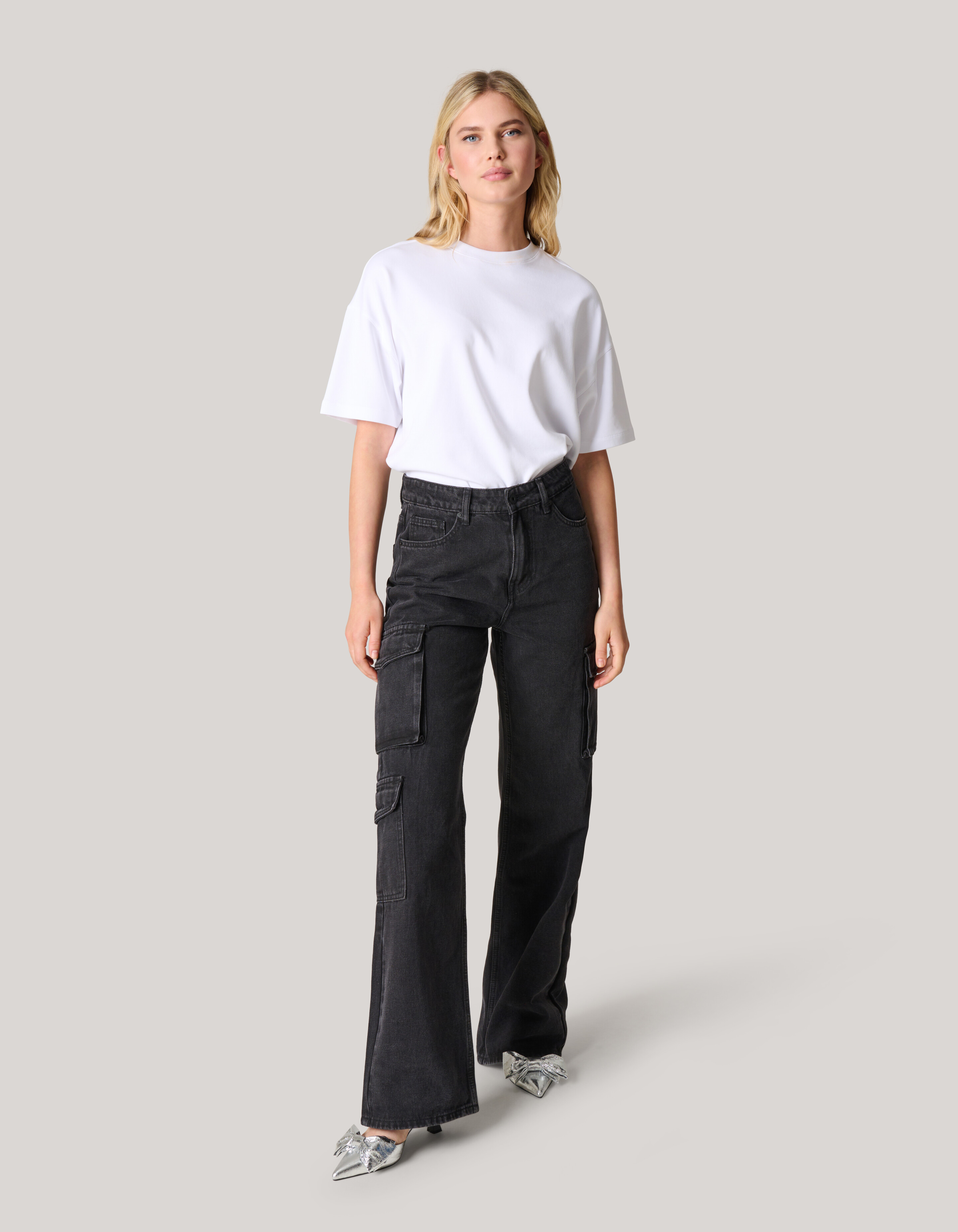 Cargo Loose Fit Jeans Zwart SHOEBY WOMEN