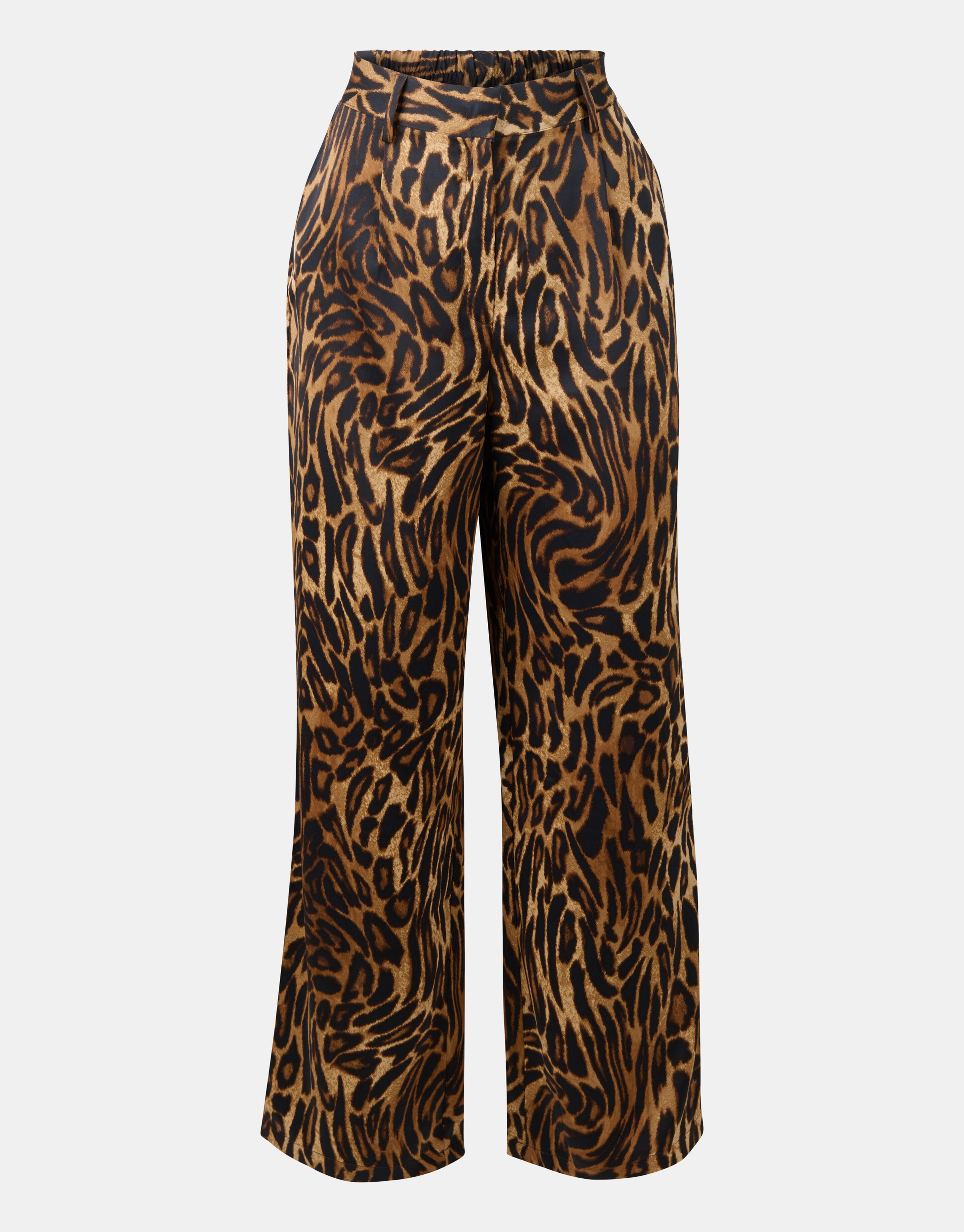 Satijnen Leopard Print Broek Bruin SHOEBY WOMEN