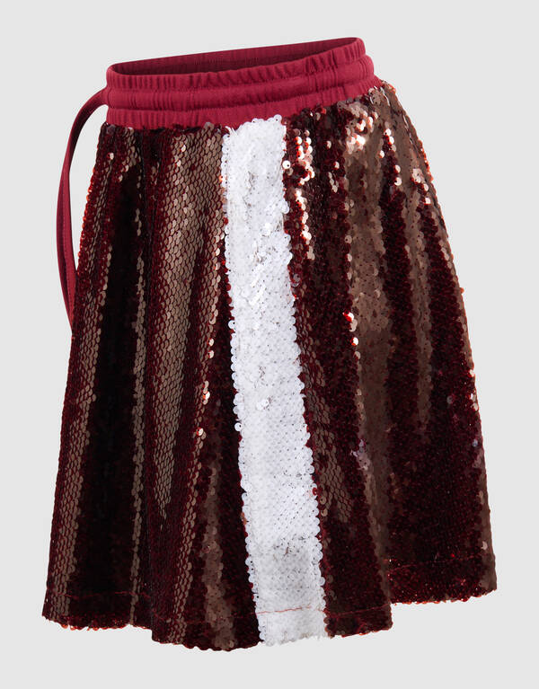 Pailletten Mini Rok Donkerrood SHOEBY GIRLS