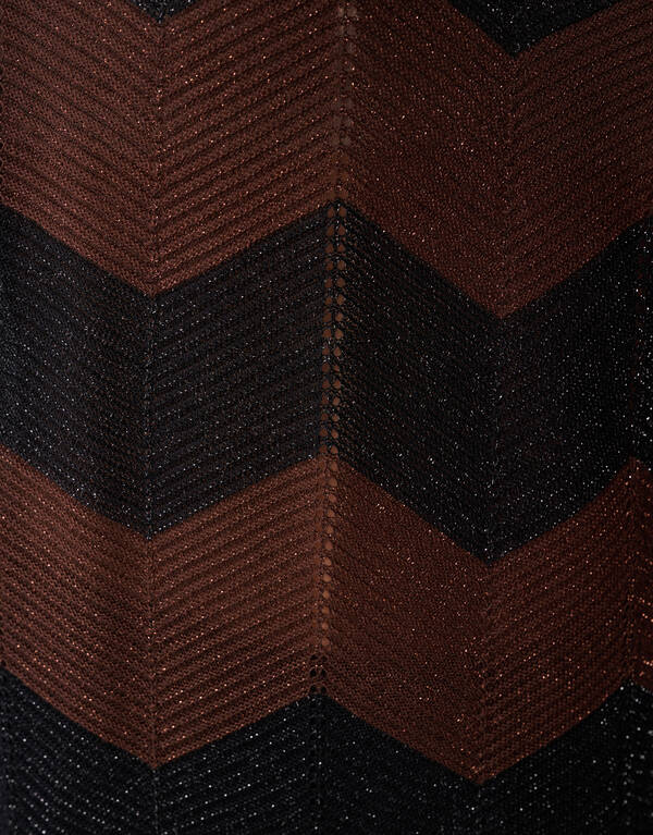 Glitter Stripe Vleermuis Trui Bruin/Zwart SHOEBY WOMEN