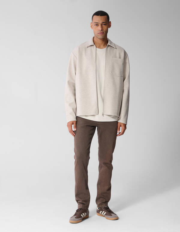Soft Melange Overshirt Beige SHOEBY MEN