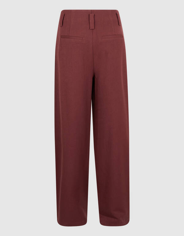 Wide Leg Fit Broek Donkerrood By Mieke SHOEBY WOMEN