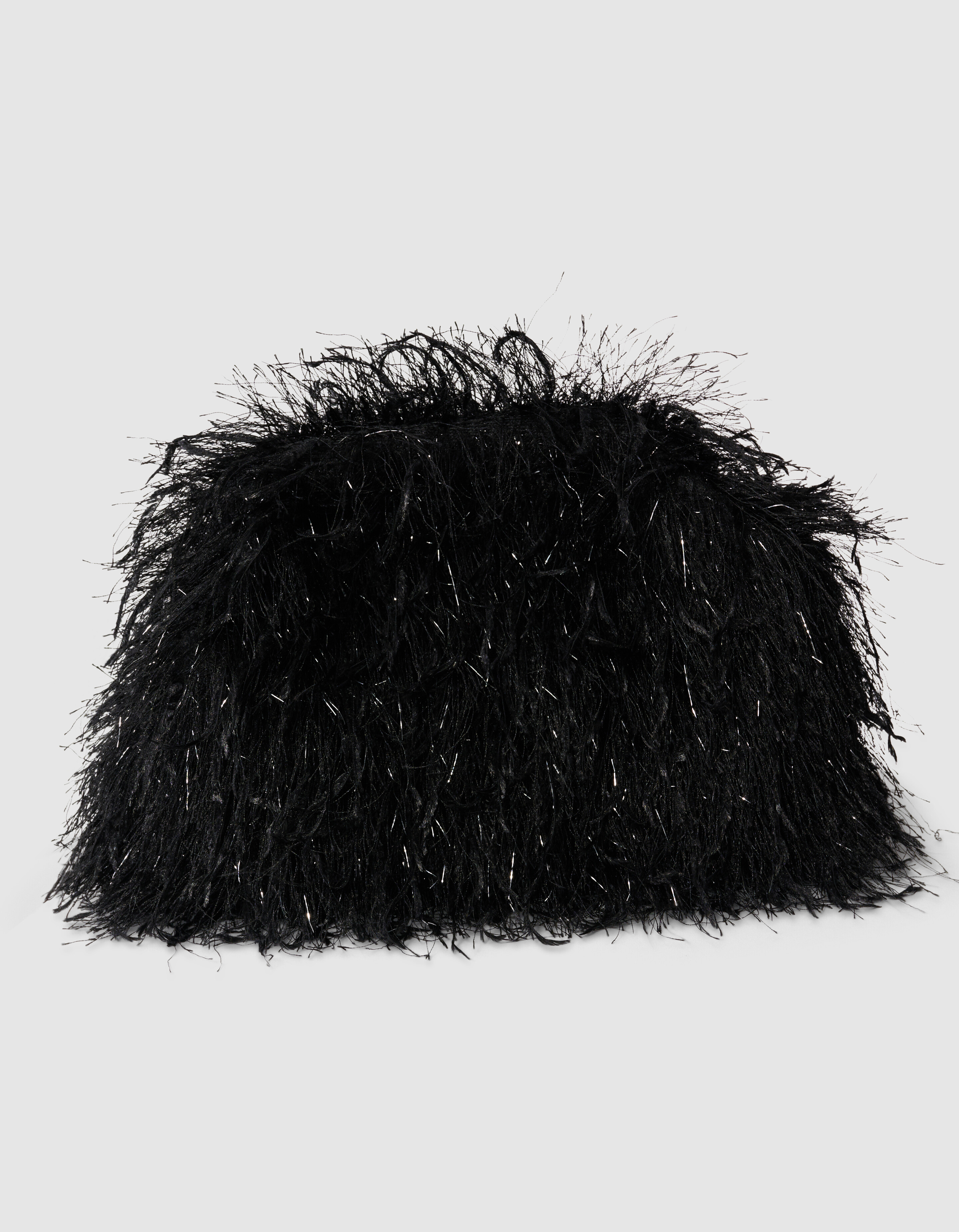 Feather Clutch Zwart SHOEBY ACCESSOIRES