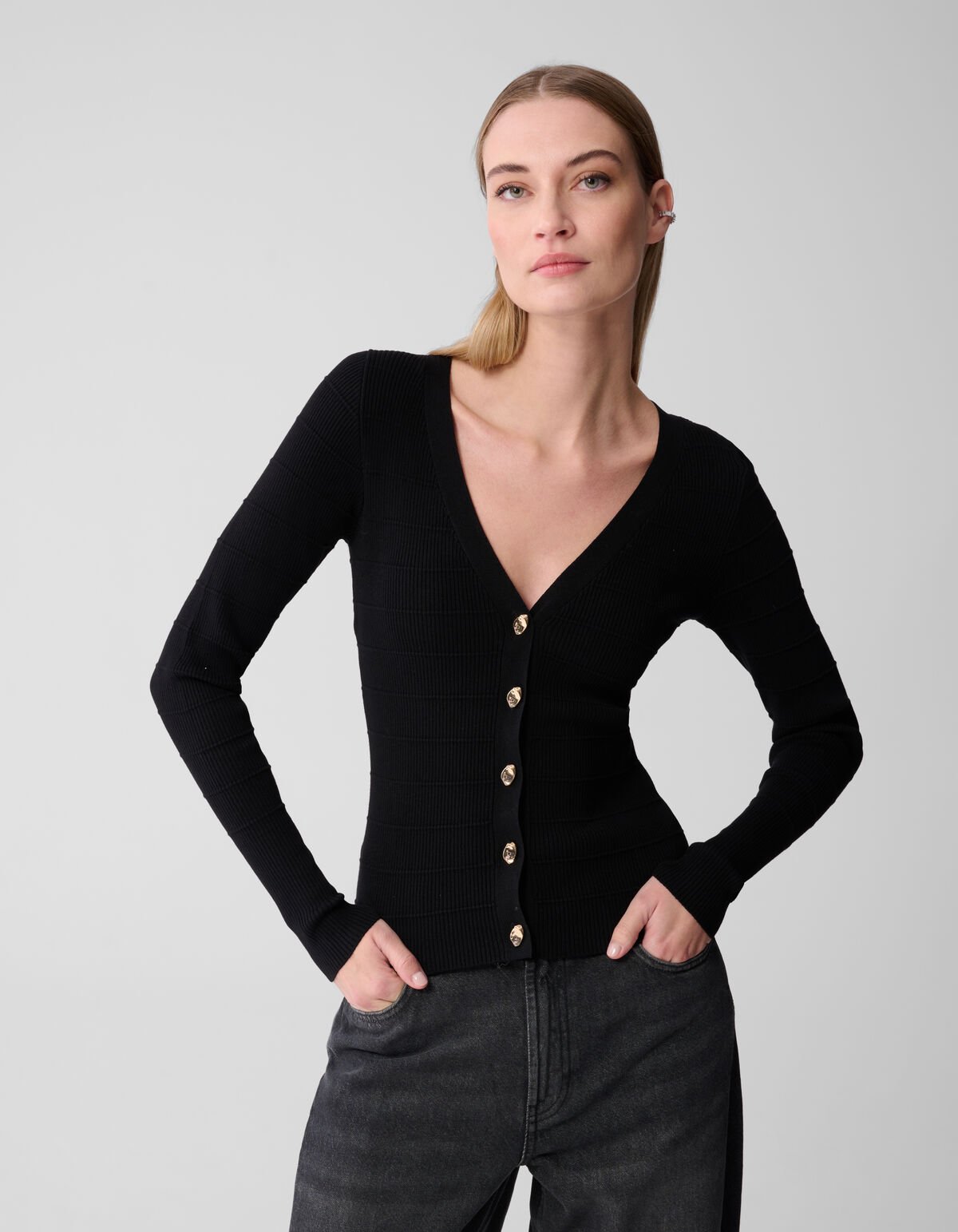 Button Vest Zwart SHOEBY WOMEN