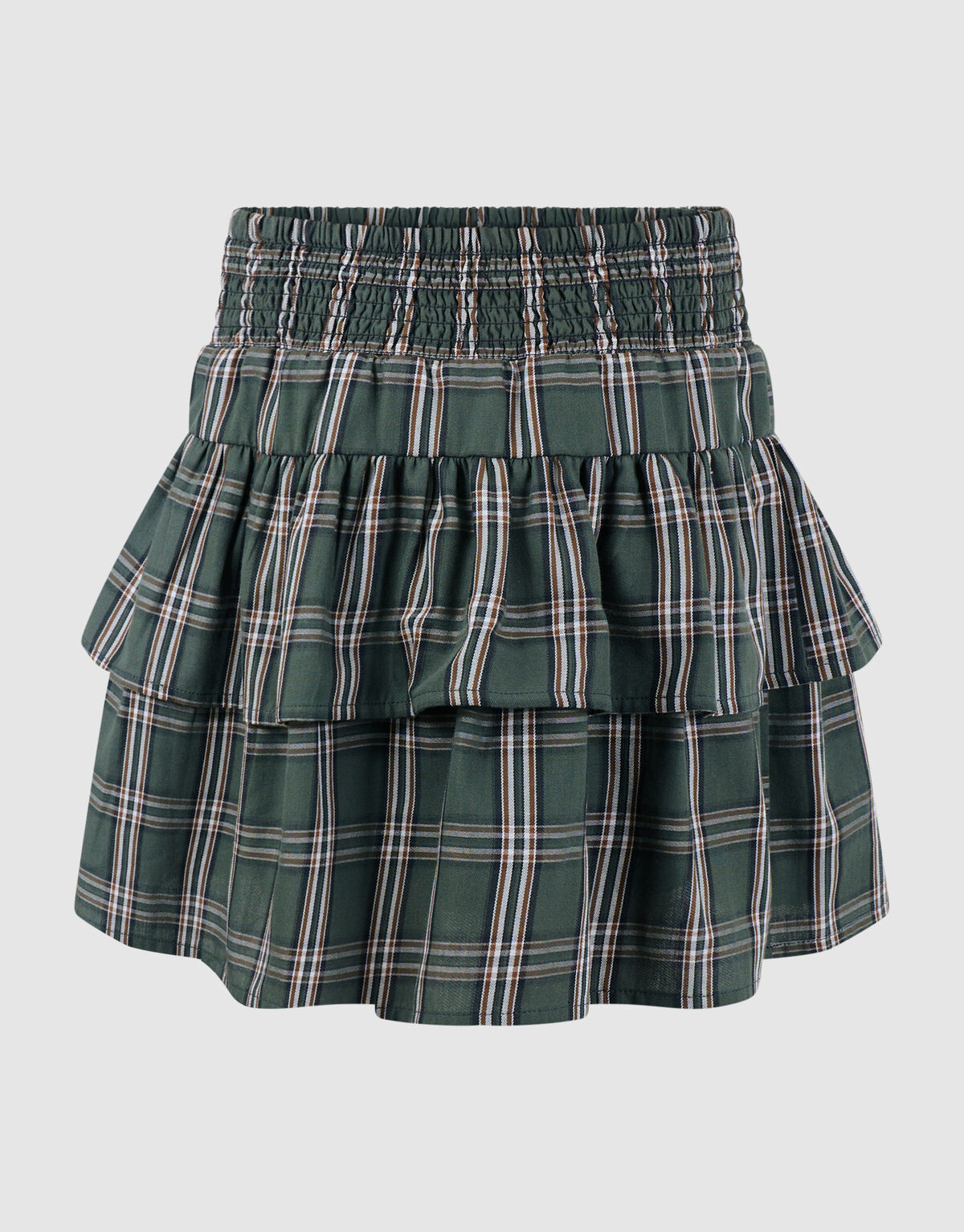Check Ruffle Rok Groen SHOEBY GIRLS